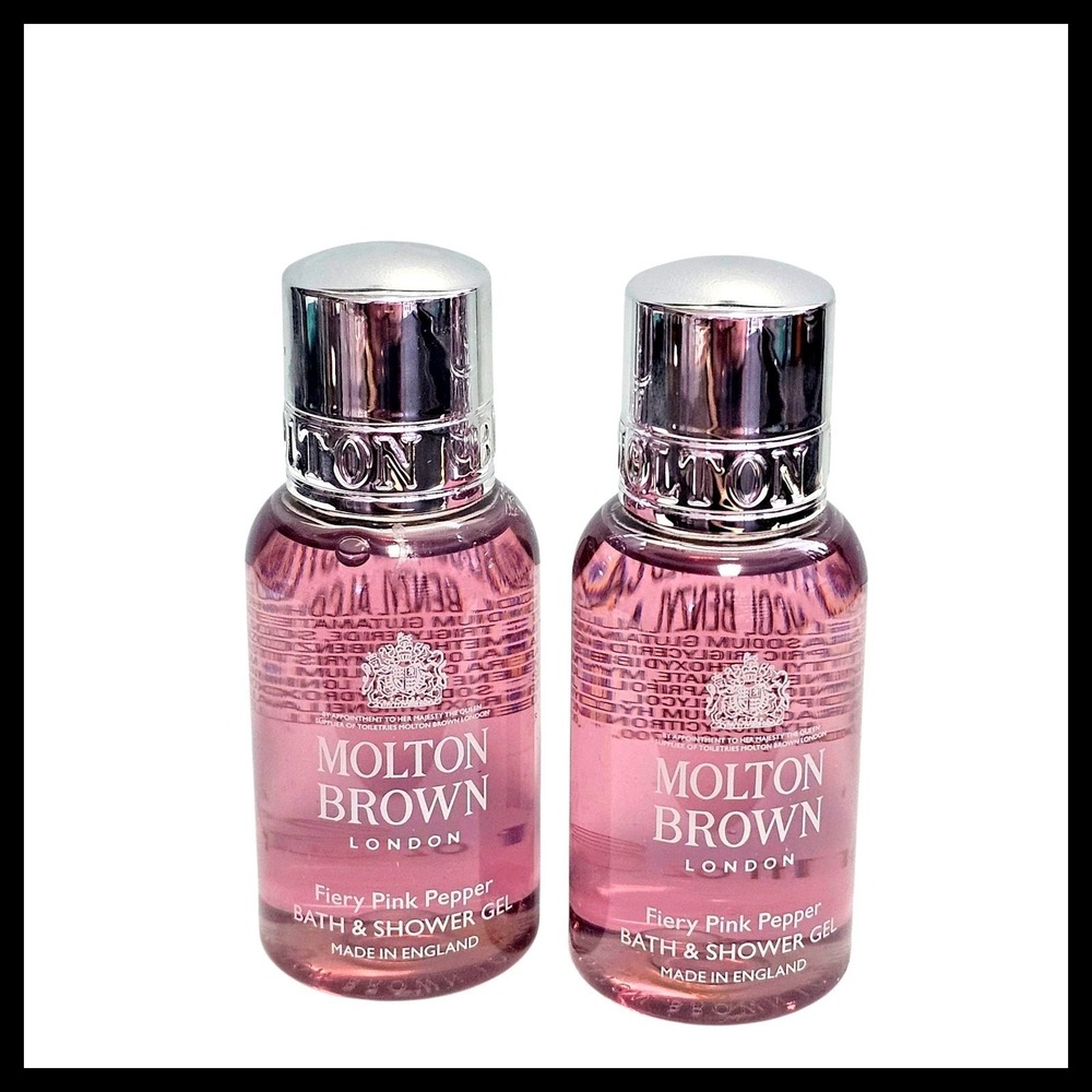 2 x Molton Brown London FIERY PINK PEPPER Bath & Shower Gel 30ml/1 fl.oz‎ Travel